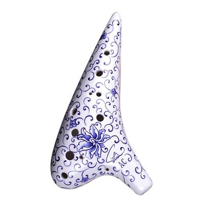 风雅陶笛十二孔中音c调青花瓷送