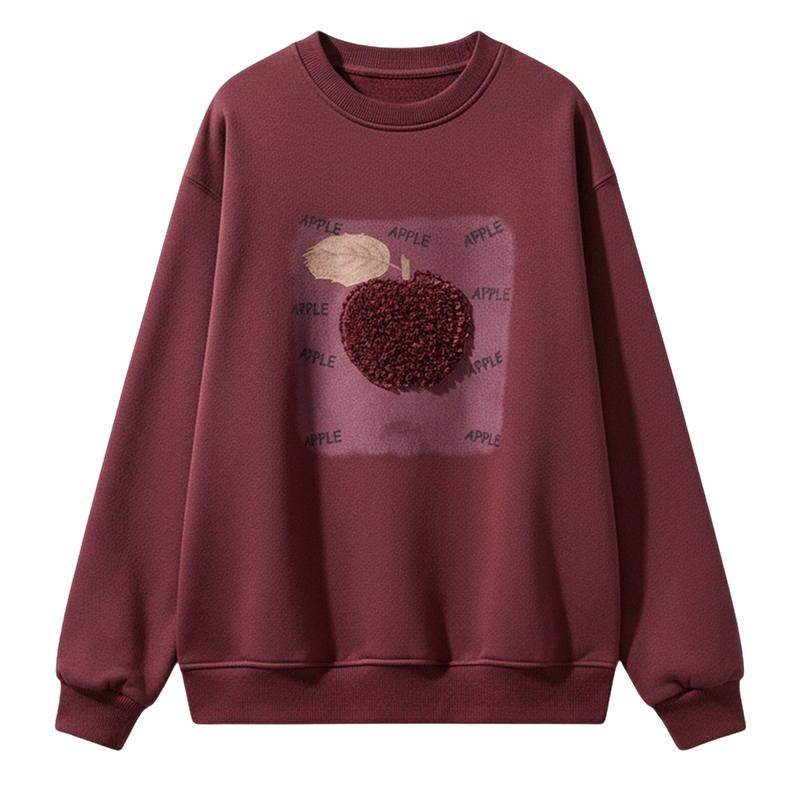 女大童红色卫衣2025款秋冬季新款加绒加厚宽松初高中生保暖上衣