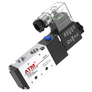 4V210-08气动电磁阀110-06二位五通控制阀220气缸换向电子气阀24v