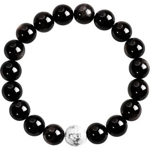 SIMPLEJOYS 设计师原创黑白情侣手串银黑曜白松石纪念新年礼物