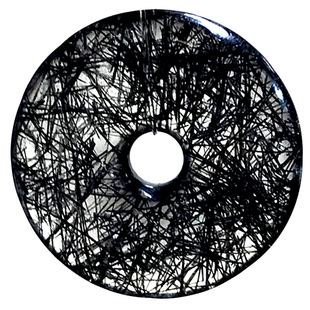 天然黑发晶无事牌吊坠钛晶水晶男女平安扣水滴项链蛋面戒面戒指