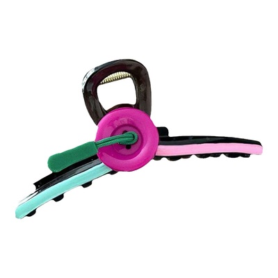 心动多巴胺！拼色纽扣抓夹发夹