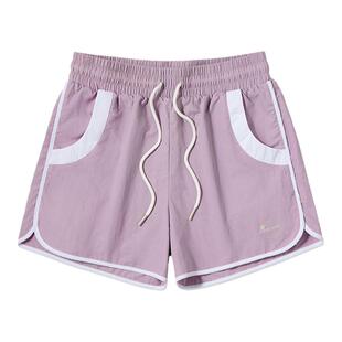 PSO Brand女装118克尼龙风衣撞色拼接跑步运动休闲短裤夏季裤子