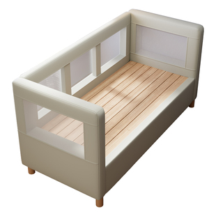 儿童拼接床软包婴儿床加高护栏男女孩儿童床加宽床大人可睡单人床