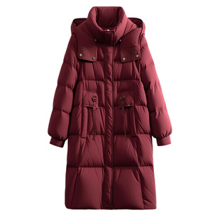 雅鹿新款韩版加厚休闲显瘦时尚超保暖中长款冬季羽绒服女款白色