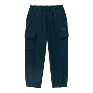 千趣会童装秋冬男女童宝宝棉质内侧起毛时尚休闲裤工装裤长裤