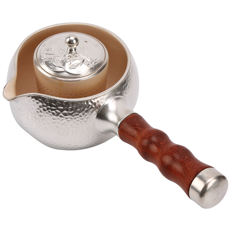 鎏銀側(cè)把煮茶壺陶瓷煮茶器日式家用電陶爐電磁爐煮茶壺電熱壺養(yǎng)生