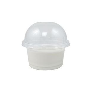 一次性双皮奶杯250ml汤杯龟苓膏300ml酸奶杯耐高温透明碗打包配盖