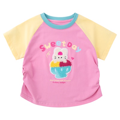 嘟嘟家女童T恤女宝夏季洋气短袖儿童夏款衣服女孩新款童装上衣a类