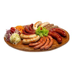 德式香肠拼盘图林根式肠鸡肉肠大蒜肠猪肉肠圈早餐德国风味烤肠