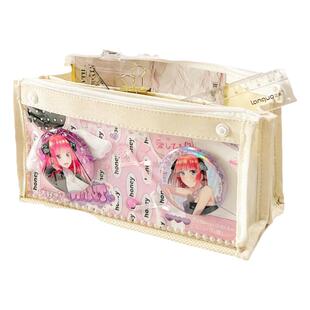 蓝果社恐痛包笔袋痛袋大容量简约高颜值初中生用文具盒i人首选透明夹层小食量铅笔盒二次元风隐藏可痛层笔袋