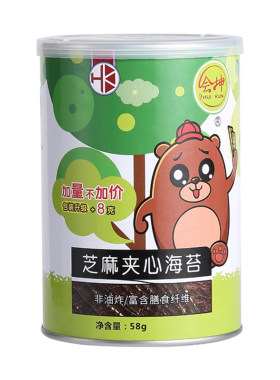 会坤芝麻海苔夹心脆58g*4罐装