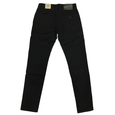 秋冬加厚男装黑色牛仔长裤