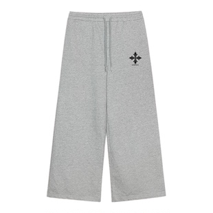 idcerem Mardi十字架直筒裤男女同款阔脚裤秋冬季休闲运动长裤子