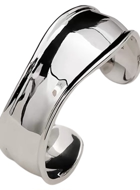 不规则宽边开口手镯女