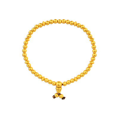 老庙弹力转运珠手串计价古法金