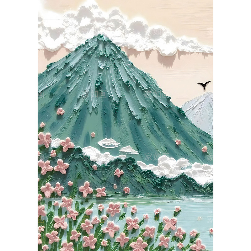 竖版梦幻花朵瓷砖贴自粘防水定制