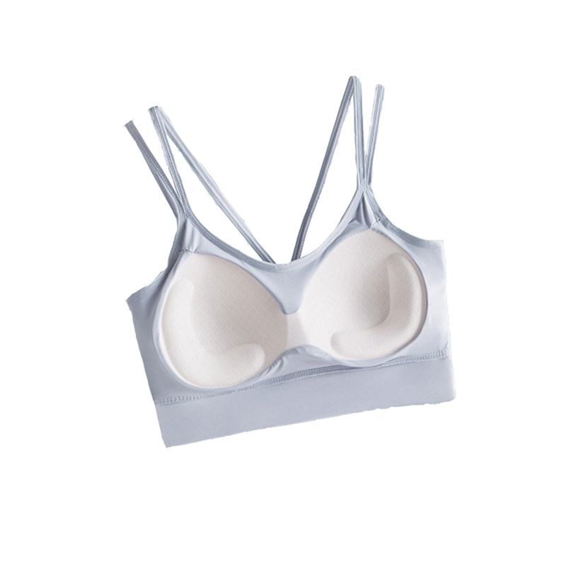 小胸无钢圈聚拢加厚内衣一体固定杯美背收副乳抹胸瑜伽运动女胸罩
