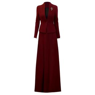 酒红色连衣裙女2025新款今年流行爆款轻奢高级感气质长裙秋冬裙子