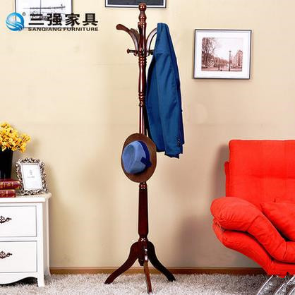 包邮三强819时尚创意环保实木衣帽架落地式卧室内立式晾衣挂衣架