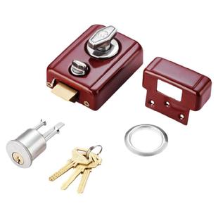 三保险牛头锁老式房门锁牛头牌弹子门锁外装门锁牛头三保险锁包邮