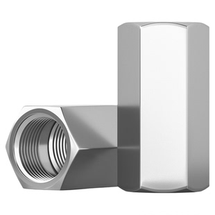 304不锈钢加厚高压内丝直接六角数控内螺纹直通管箍接头2分3分4分