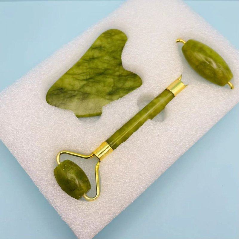 玉石滚轮按摩器脸部按摩欧套装玉精品推风批发热销推滚轮面部玉石