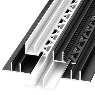 铝合金F型玻璃隔断卡槽下沉式卫生间淋浴预埋件U型包边瓷砖收边条
