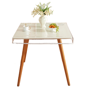 PVC透明软玻璃正方形烤火桌罩套防水防油防烫皮罩长方形桌垫桌布