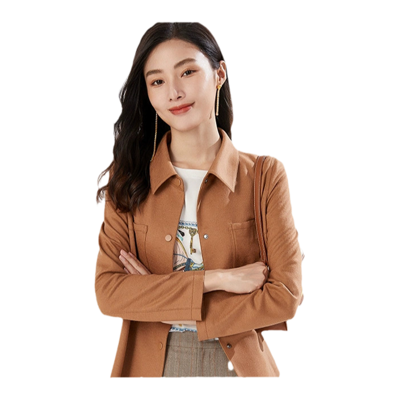 100%绵羊毛乔万尼小香风外套女年新款春季短款风衣高级感EF3B801