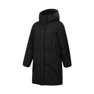 乔丹防泼水中长款羽绒服女士冬季新款商场同款抗静电防风保暖外套