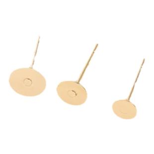 14K铜包金保色工艺可粘珍珠平托耳钉手工diy耳饰配件耳环耳钉材料