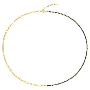 SCHAWLOW肖洛摩登时尚拼接黑捷克钻项链女小众高级感百搭颈链