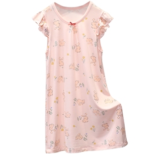 儿童睡衣公主风女童睡裙莫代尔夏季冰丝薄款小女孩宝宝春秋家居服