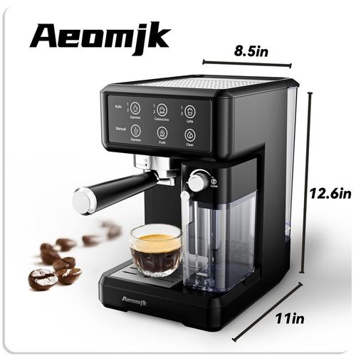 Aeomjk跨境美规意式半自动浓缩高压奶泡萃取咖啡机5320蒸汽