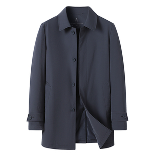 [特氟龙三防]梦特娇男士中长款风衣春翻领夹克高端外套免烫抗皱J