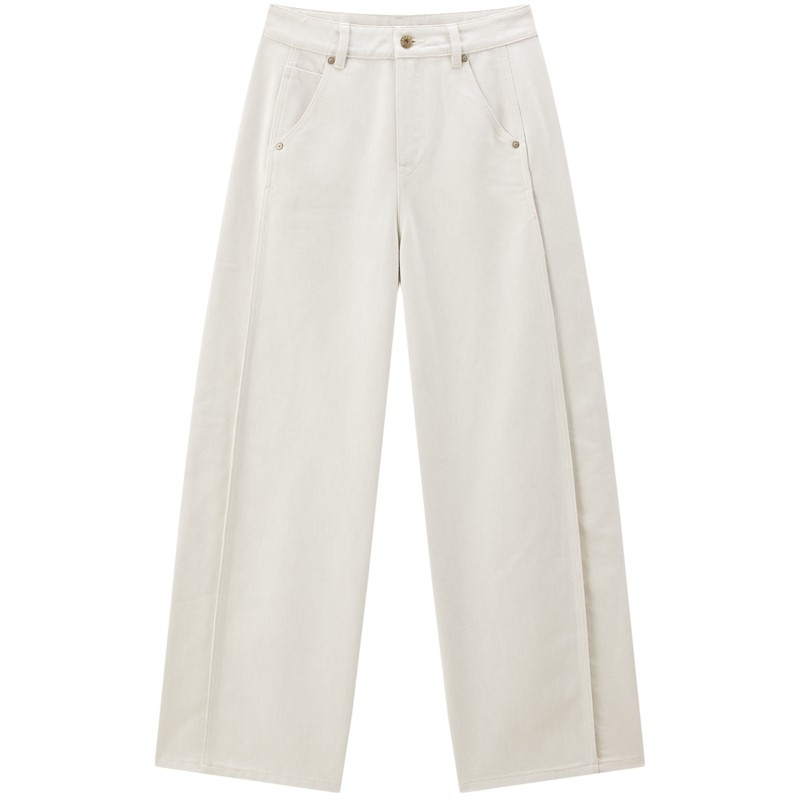 太平鸟高腰阔腿牛仔裤26年春款宽松显瘦廓形茧型香蕉弯刀牛仔裤女