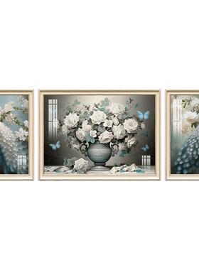 美式沙发背景墙装饰画客厅组合画