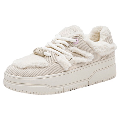 Dickies棉鞋女厚底加绒毛毛鞋女