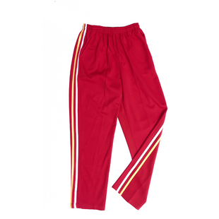 校服裤子束脚男女高中学生两条杠红色初小学生双杠白边初中校裤