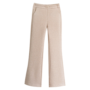 加厚羊毛呢微喇裤女秋冬季新款小个子宽松显瘦加绒高腰妈妈喇叭裤