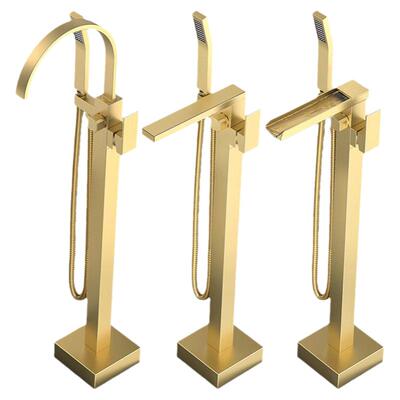 拉丝金落地龙头黄铜铸造