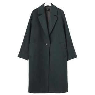 23区日系秋冬季通勤羊毛羊绒混纺一粒扣中长毛呢大衣外套商场同款