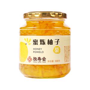 恒寿堂蜂蜜柚子茶冲泡水喝的维生素c冰饮料品罐装果茶果汁酱500g