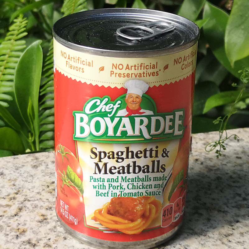 Chef Boyardee Beef Ravioli American Instant Pasta, Macaroni and Beef Wonton cans thumbnail 4