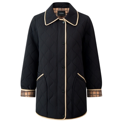 NAERSI娜尔思桑蚕丝棉服撞色设计轻盈保暖2025年冬季新款外套女