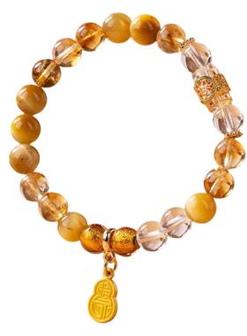 福录黄水晶琉璃手串招财转运手链