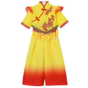 灯忆故乡情演出服元旦喜庆打鼓服灯笼表演服红红的中国结舞蹈服装