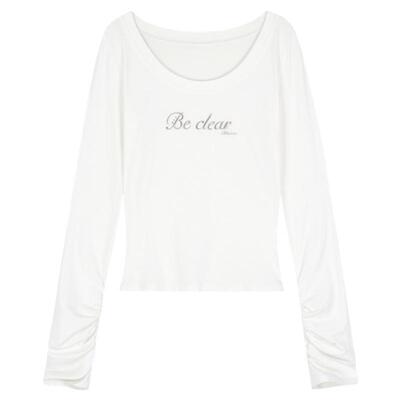 Kleesier辣妹一字露肩修身T恤女