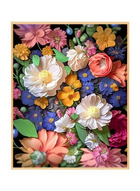 繁花似锦diy数字油画填充涂色